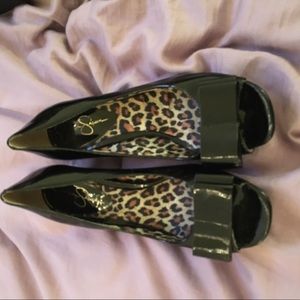Jessica Simpson Black Bow Kitten Heels